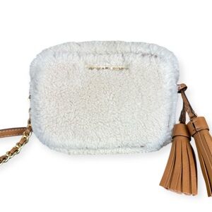 Michael Kors Shearling Leather Trim Mini Crossbody Bag